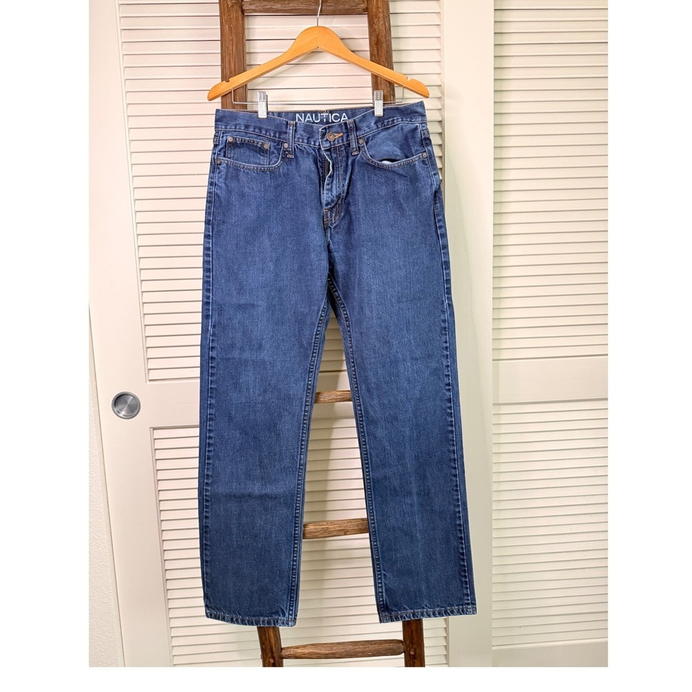 Nautica‎ Straight Fit Blue Denim Jeans Men's Size 33x32 Classic Casual Everyday
